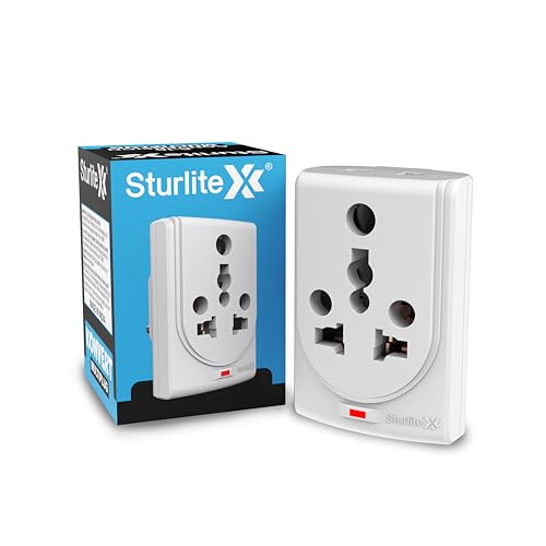 Sturlite Konvert Multiplug| 6-16 Amp| 2-Pin & 3-Pin Socket| Universal AC Travel Adapter| Premium Polycarbonate Body Socket| Compact Converter Plug for