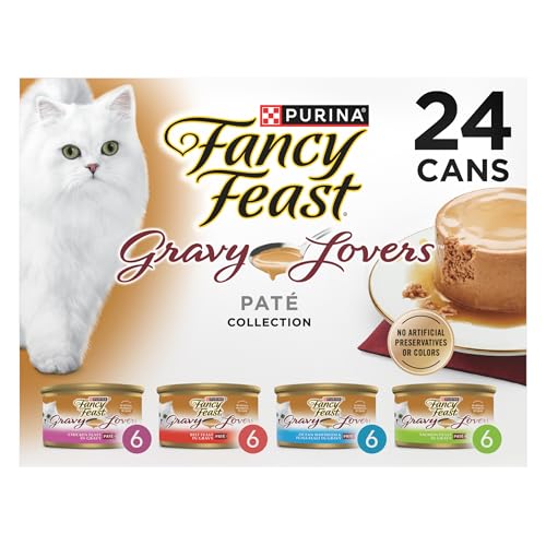 Fancy Feast Purina Gravy Lovers Variety Pack Feast Pate in Wet Cat Food Gravy - (Pack of 1) 4.5 lb. Boxes