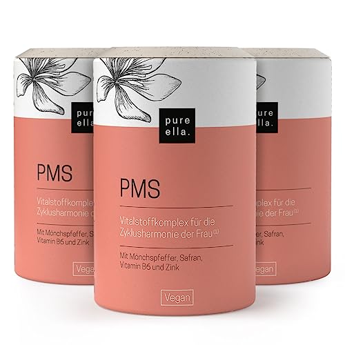 (-20%) Pure Ella Vitalstoffkomplex für Frauen - 180 Kapseln - Enthält Mönchspfeffer, Frauenmantel, Safran, Vitamin C, B6 & Zink - Für die Zeit vor der Menstruation - Natürlich, hormonfrei, vegan