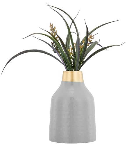 Amazon Brand - Solimo Flower Vase with Rust-Resistant Coating | Stylish and Easy-to-Clean Finish | Compact Design for Modern Décor | Bouquet Vase - Gr