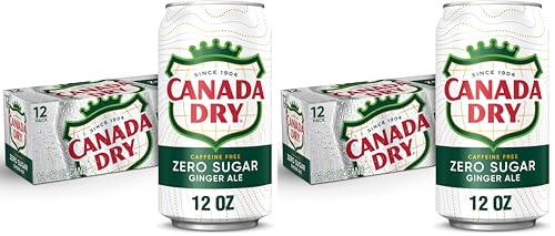 Canada Dry Zero Sugar Ginger Ale Soda, 12 fl. oz. Cans, 12 Pack (Pack of 2)
