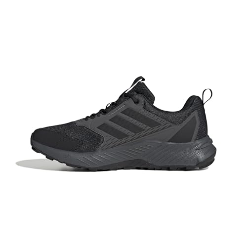adidas Men's Terrex Tracefinder Trail Running Sneaker, Black/Black/Grey, 10