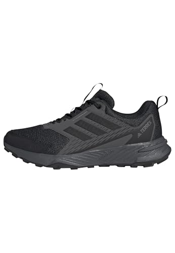 adidas Men's Terrex Tracefinder Trail Running Sneaker, Black/Black/Grey, 10.5