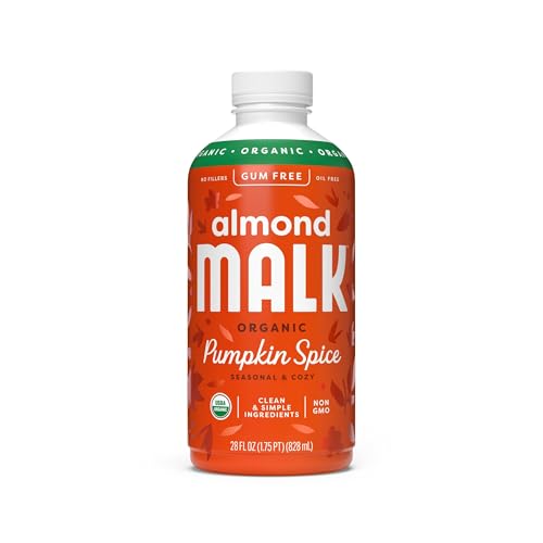 MALK Organic Pumpkin Spice Almond Milk - 28 fl oz - Non GMO - Clean, Simple Ingredients