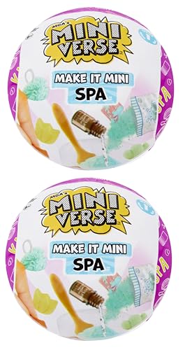 MGA's Miniverse Make It Mini Spa (2 Pack), Mini Collectibles, Mystery Blind Packaging, DIY, Really Works, Real Spa Products, Collectors, 8+