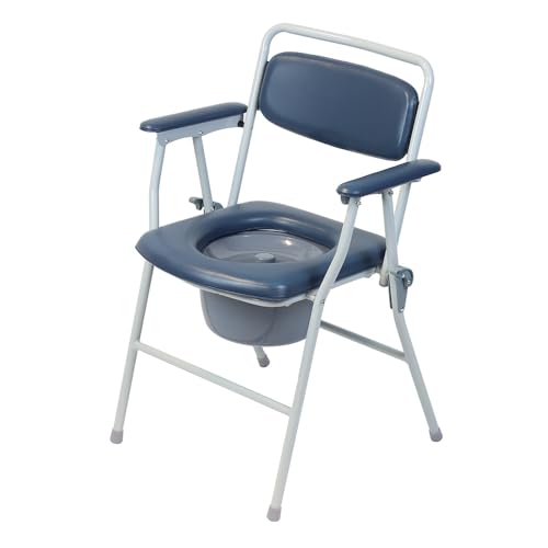 Dovedale Folding Commode - Lightweight, Portable, Non Slip, Padded Seat & Arms