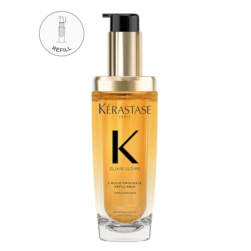 Kerastase Elixir Ultime Refillable Hair Oil - Hydrates & Smoothes Frizz, Adds Shine, With Wild Camellia, Nourishes & Strengthens Hair, For All Hair Types