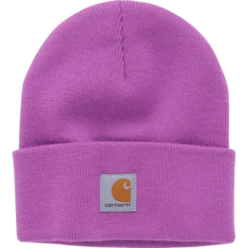 Carhartt Unisex Kids' Knit Beanie Watch Hat, Iris Orchid Purple, Youth