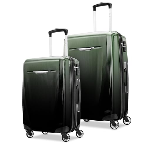Samsonite Winfield 3 DLX Hardside Expandable Luggage with Spinners, Ombre Green, 2-Piece Set (20/25)