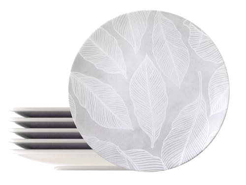 Kit Prato Raso Tramontina Arbo em Porcelana Decorada 25 cm 6 Peças