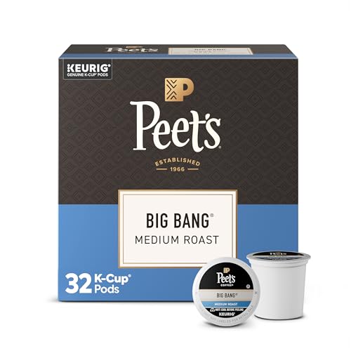 Peet's Coffee, Medium Roast Single Serve Coffee Pods - Big Bang, 32 Count (1 Box of 32 Pods)
