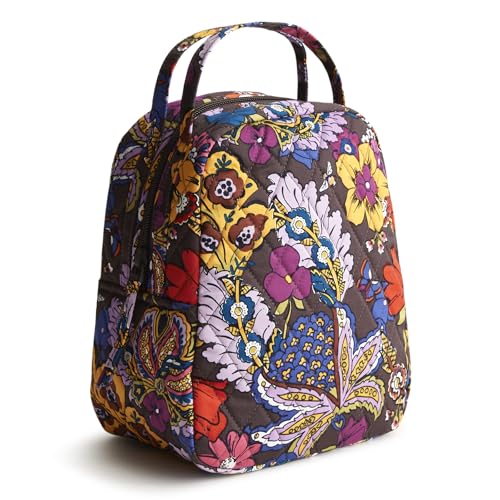 Vera Bradley Women's Premium Cotton Lunch Bag, Colorful Bouquet, One Size