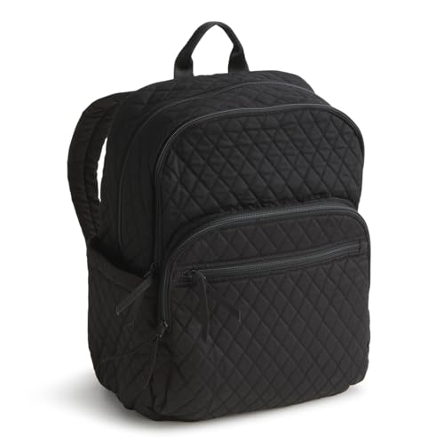 Vera Bradley Women's Premium Cotton Large Bancroft Backpack, Moonless Night, One Size