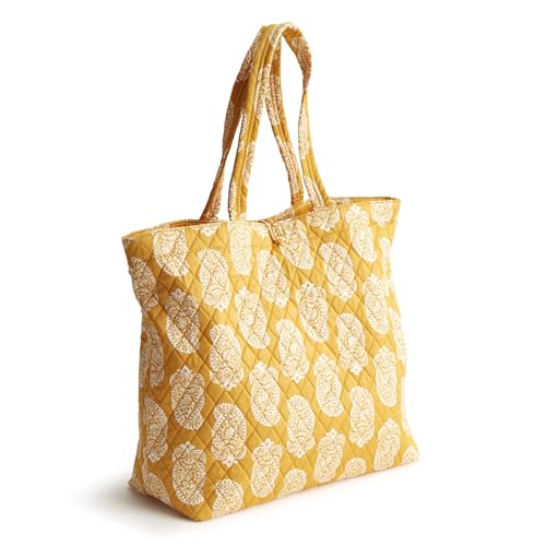 Vera Bradley Premium Cotton Original Tote Bag, Iconic Paisley Sunflower