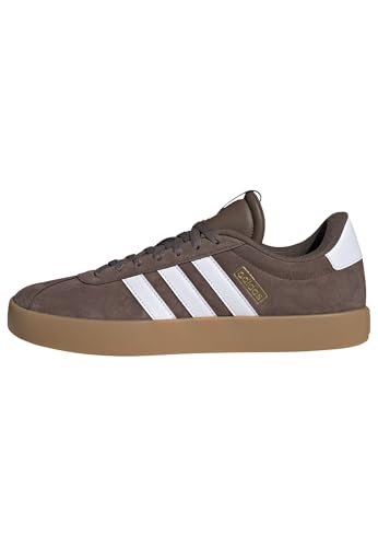 adidas Men's VL Court 3.0, Earth Strata/White/Gold Metallic, 7
