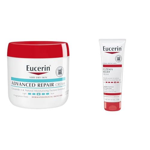 Eucerin Advanced Repair Body Cream 16oz Eczema Relief 8oz Bundle