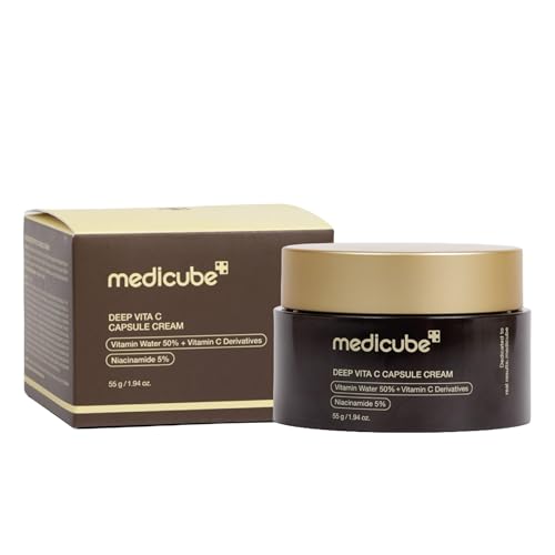 medicube Deep Vitamin C Golden Capsule Face Moisturizer - Liposome Capsules For Wrinkles, Skin Radiance - Transparent Gel for Glow Hydration - Korean Skin Care 1.94 oz