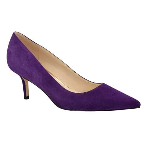 Nine West Women's Arlene Pump, Dark Purple Suede 502, 5.5