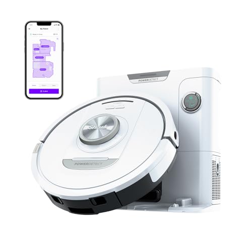 🔥 STARKER PREIS (-24%) Shark PowerDetect Saugroboter selbstleerend mit 3D- & LiDAR-Navigation, Anti-Allergen- & Anti-Geruch-Basis, NeverStuck-Hindernisumgehung, für Teppiche, Hartböden & Tierhaare, Weiß AV2820VEEUWH