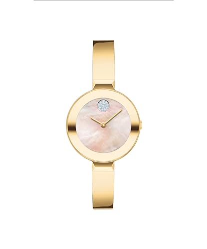 Movado Bold Bangles Women's Watch - Swiss Quartz Movement, Stainless Steel Bangle, Adjustable - 3 ATM Water Resistance - Luxury Fashion Timepiece for Her - 28mm