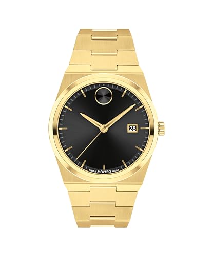 Movado Bold Quest Men's Sport Watch - Swiss Quartz Movement, Stainless Steel Link Bracelet - 5 ATM Water Resistance - Luxury Fashion Timepiece for Him - 40mm