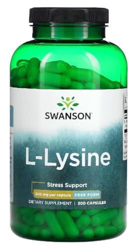 Swanson - L-Lysine 500mg (Free-from) | Immune & Tissue Support | Essential Amino Acid - 300 Capsules