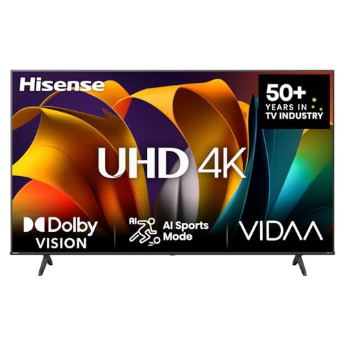 (-31%) Hisense 75E6NT 189cm (75 Zoll) Fernseher, 4K UHD Smart TV, Precision Colour, HDR, Dolby Vision, 60Hz, Triple Tuner DVB-C/S/S2/T/T2, WiFi, HDMI 2.1, Bluetooth, Alexa Built-in, Schwarz, [2024]