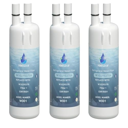 HMASAV W10295370A Water Filter Replacement, Compatible with Whirlpool EDR1RXD1, Everydrop Filter 1, EDR1RXD1B, W10295370, WHR1RXD1, KAD1RXD1, P4RFKB2, P8RFWB2L, 46-9930, 46-9081 3PACK