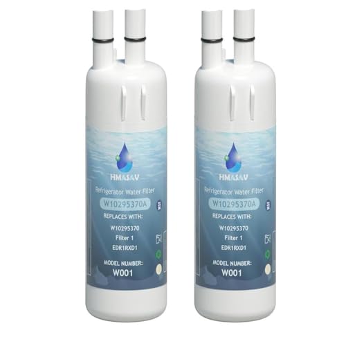 HMASAV W10295370A Water Filter Replacement, Compatible with Everydrop Filter 1, Whirlpool EDR1RXD1, EDR1RXD1B, W10295370, WHR1RXD1, KAD1RXD1, P4RFKB2, P8RFWB2L, 46-9930, 46-9081 2PACK