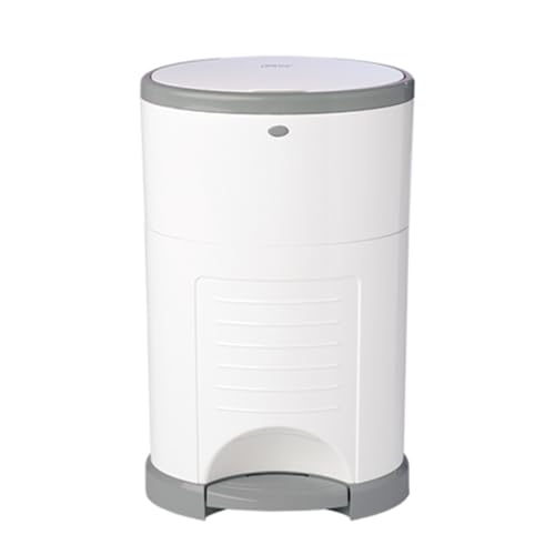Diaper Dekor Plus Hands-Free Diaper Pail | Largest & Easiest to Use | Just Step–Drop–Done | Doesn’t Absorb Odors | Quick Bag Change | Great for Cloth Diapers | 70% Recycled Materials | EKO White