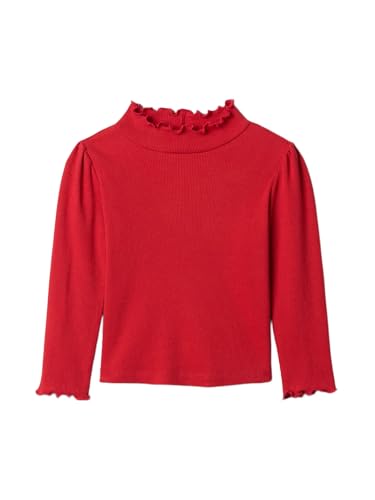 GAP Baby Girls Longsleeve Scalloped Turtleneck Modern Red 4YRS