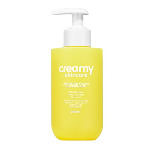Creamy Skincare Limpador Facial Glicerinado 200ml | Limpeza Profunda, 50% Glicerina, Hidratação Intensa, Acalma a Pele | Peles Secas e Sensíveis, Dia e Noite