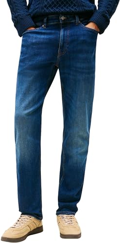 (-34%) Tommy Jeans Herren Jeans Hose Ryan Slim Fit, Blau (Denim Dark), 34W/32L
