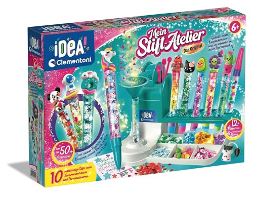 (-42%) Clementoni Idea Stift-Atelier mit über 50 Accessoires - DIY Stifte-Set mit über 50 Accessoires - Bastelset zum Stifte selber machen, Kreativspielzeug & Geschenk-Set für Kinder ab 6 Jahren, 59415