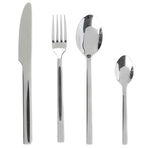 🔥 STARKER PREIS (-40%) Russell Hobbs BW04303EU7 24-teiliges Besteckset – Besteck aus Edelstahl Vermont für 4 Personen, Messer- und Gabelbesteck, spülmaschinenfest Messer Gabeln Löffel, spiegelpolierte, Haus/Restaurant