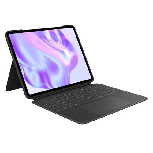 Logitech Combo Touch iPad Pro 13-inch (M4)(2024) Keyboard Case - Detachable Backlit Keyboard for iPad Pro 13, Kickstand, Multi-use Mode - Midnight Black