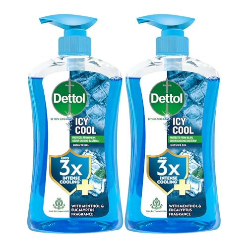 Icy Cool Body Wash and Shower Gel Pump for Men | Goodness of Salicylic Acid | Menthol Freshness | 500ml Pack of 2