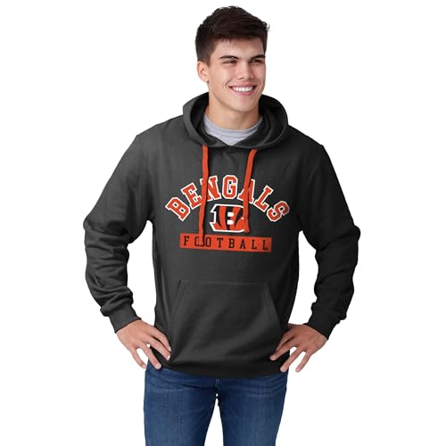 FOCO Cincinnati Bengals NFL Mens Solid Wordmark Hoodie - L Team Color