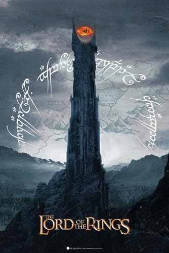 BUY ART FOR LESS Officially Licensed Lord of the Rings - Sauron Tower 24 x 36 Inch Art Poster - Decorative Print - Poster Paper - Ready to Frame