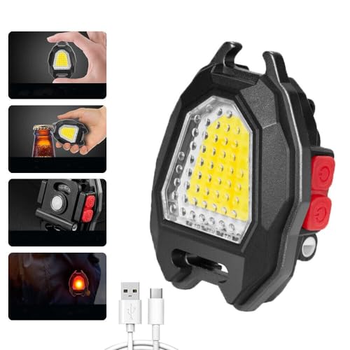 ApLiQ Keychain 4 in 1 LED with 7 Mode Rechargeable Flashlights with Lighter,Whistles,Bottle Opener for Outoor,Indoor,Hiking with Magnet Base Ultra Bri
