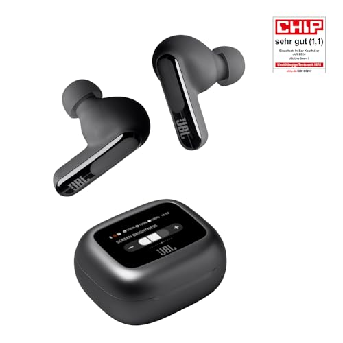 JBL Live Beam 3 TWS,Hi-Res Audio True ANC Earbuds,Smart Case with Touch Display,48H Playtime,Wireless Charging,6 Mic,Multipoint Connection,Ip55 Proof,