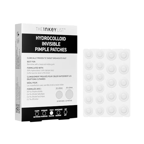 The INKEY list Hydrocolloid Invisible Pimple Patches, Spot Patches Contains Salicylic Acid, Day/Night Anti Acne Patches, Vegan & Cruelty Free, Suitabl