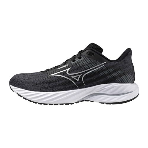 Mizuno Women's Wave Inspire 21 Running Shoe | Support Road-Trail Runner | Black-Silver | US Womens 7.5