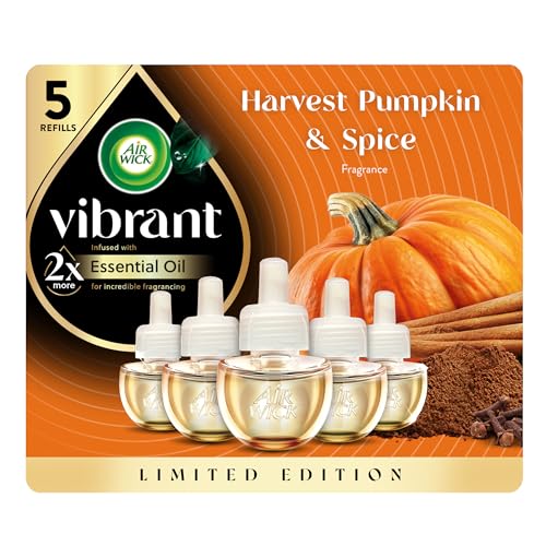 Air Wick Plug in Scented Oil Refill, Infused with Essential Oils, Plug in Air Fresheners for Home, Fall Scent, Fall Déco