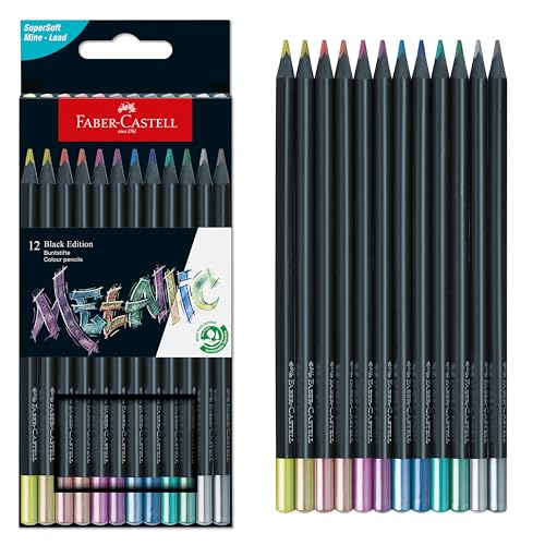 (-37%) Faber-Castell - Buntstifte Set Black Edition 12-teilig, Metallic
