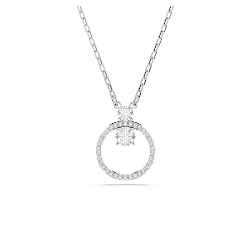 (-23%) Swarovski Constella Halskette, Weiße, Rhodinierte Damenhalskette mit Anhänger und Strahlenden Kristallen im Rundschliff