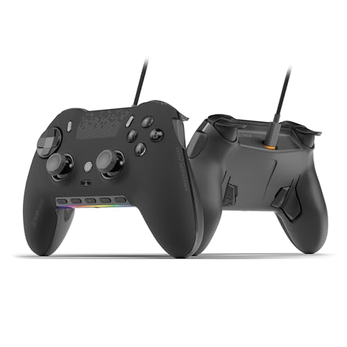 SCUF ENVISION Wired V2 (2025) PC Only Gaming Controller – Anti-Drift Thumbsticks – Five Remappable G-Keys – Remappable Back Paddles – Black