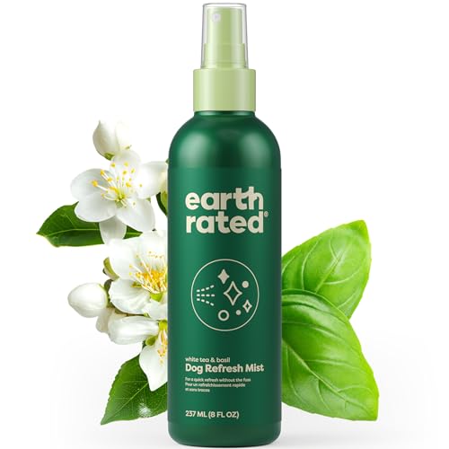 Earth Rated Dog Deodorizing Conditioner Spray, Conditioning & Odor-Eliminating Perfume for Dogs, for All Coat Types, Refreshing White Tea & Basil Scent, 8 oz