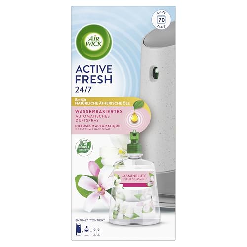 (-25%) Air Wick Active Fresh – Starter Set – Aeorosolfreier, automatischer Lufterfrischer – Raumduft Jasminblüte – 228 ml Nachfüller + Gerät