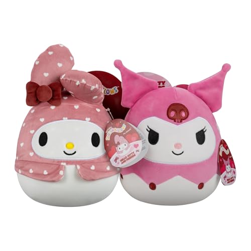 Squishmallows Original Sanrio 8in Kuromi + 8in My Melody – Official Jazwares Valentine Plush 2-Pack